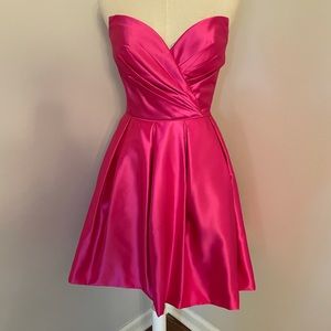 Sherri Hill Pink Strapless Dress